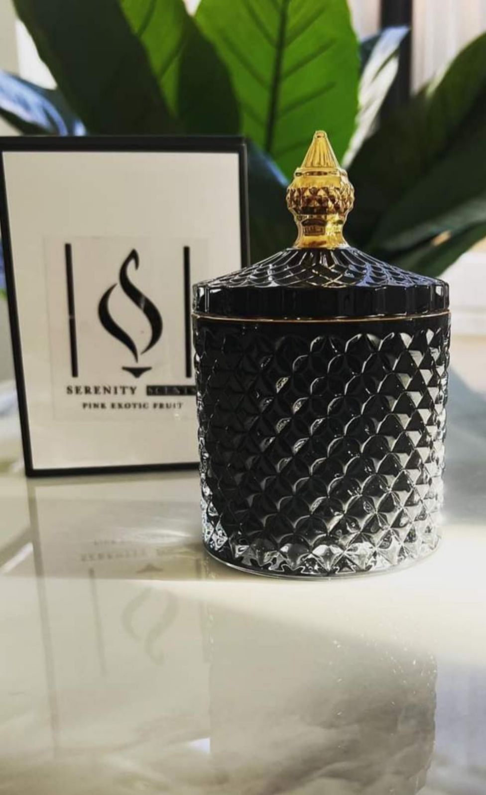 Black & Gold French Tip Candle Jar 247g