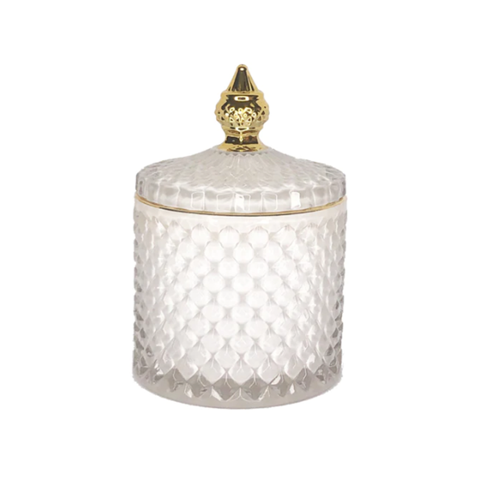 Clear & Gold French Tip Candle Jar 247g