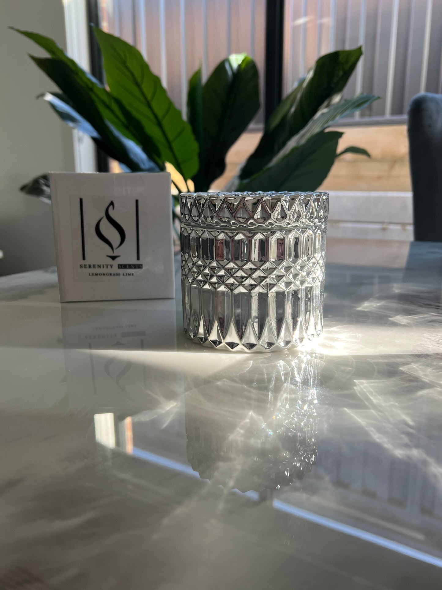 Silver Chrome Candle Jar
